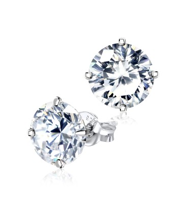 Round CZ Earring Silver ECS-01-8